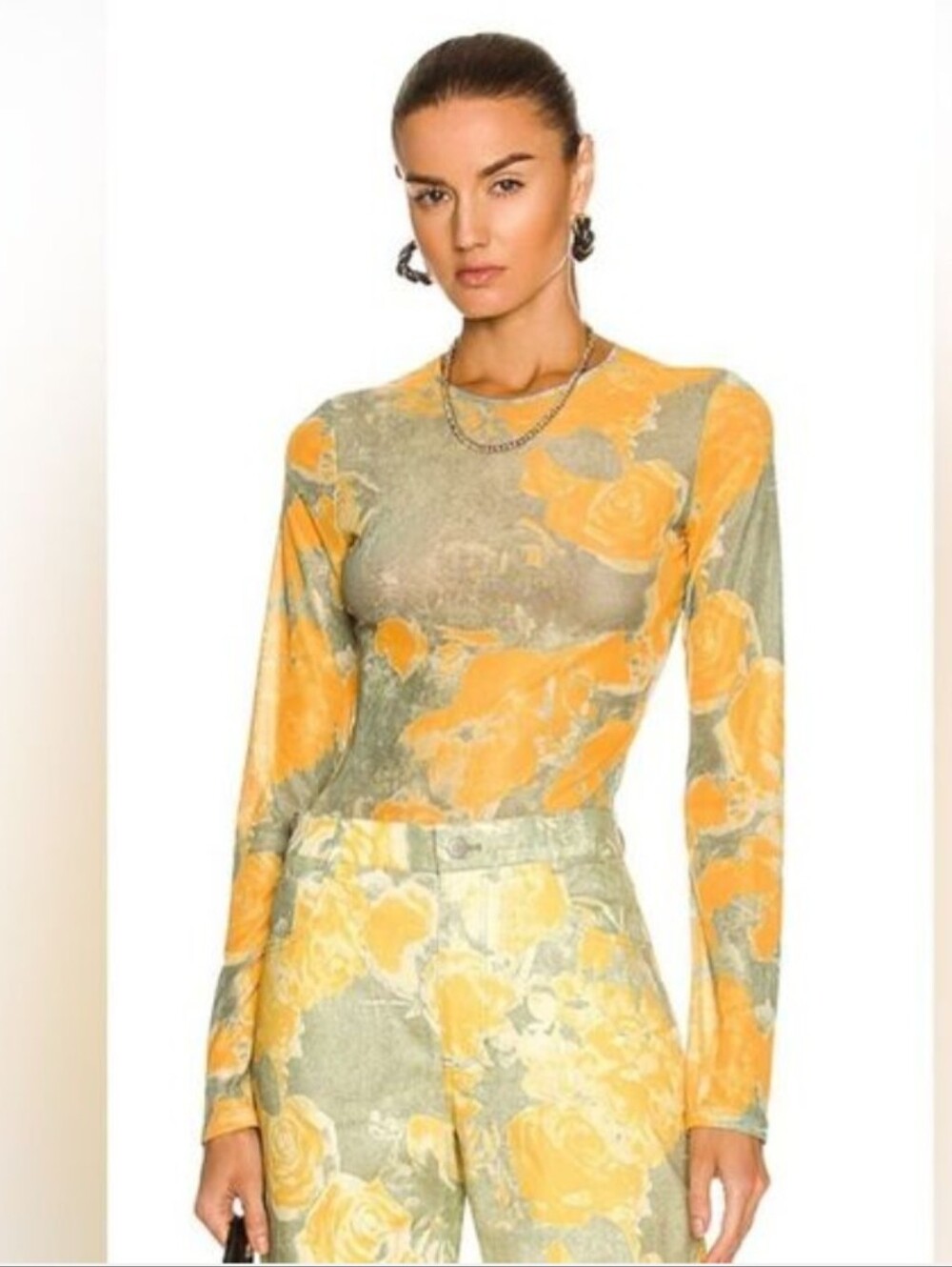 Miaou Long Sleeve Tee in Decades Yellow